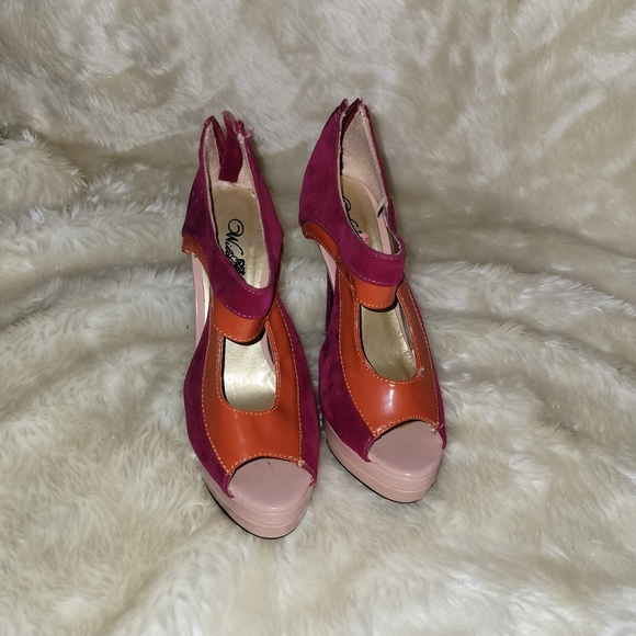 Pink & orange heels - Picture 2 of 4